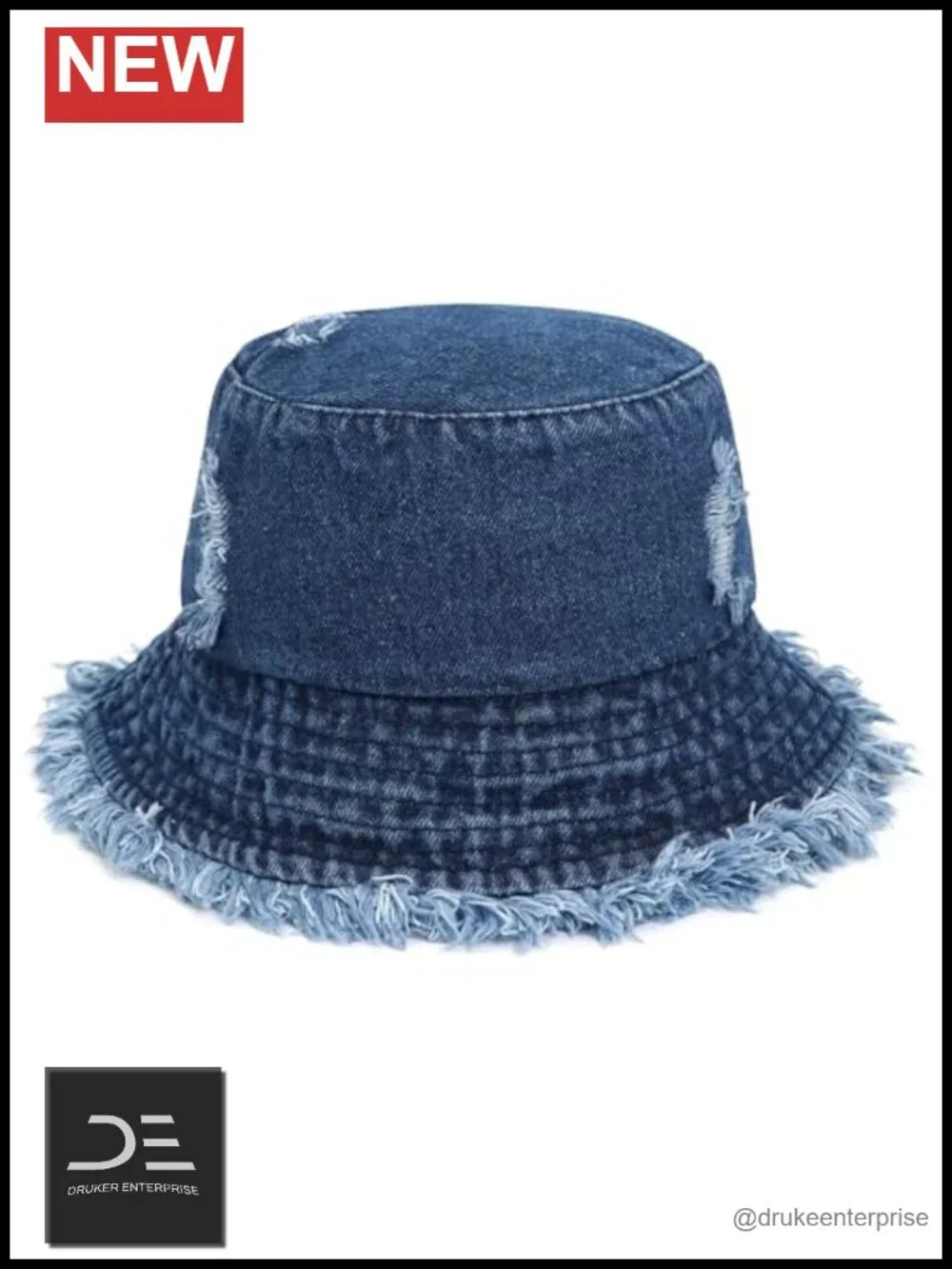 Denim Bucket Hat for Women Ripped Sun Hat Outdoor Cap